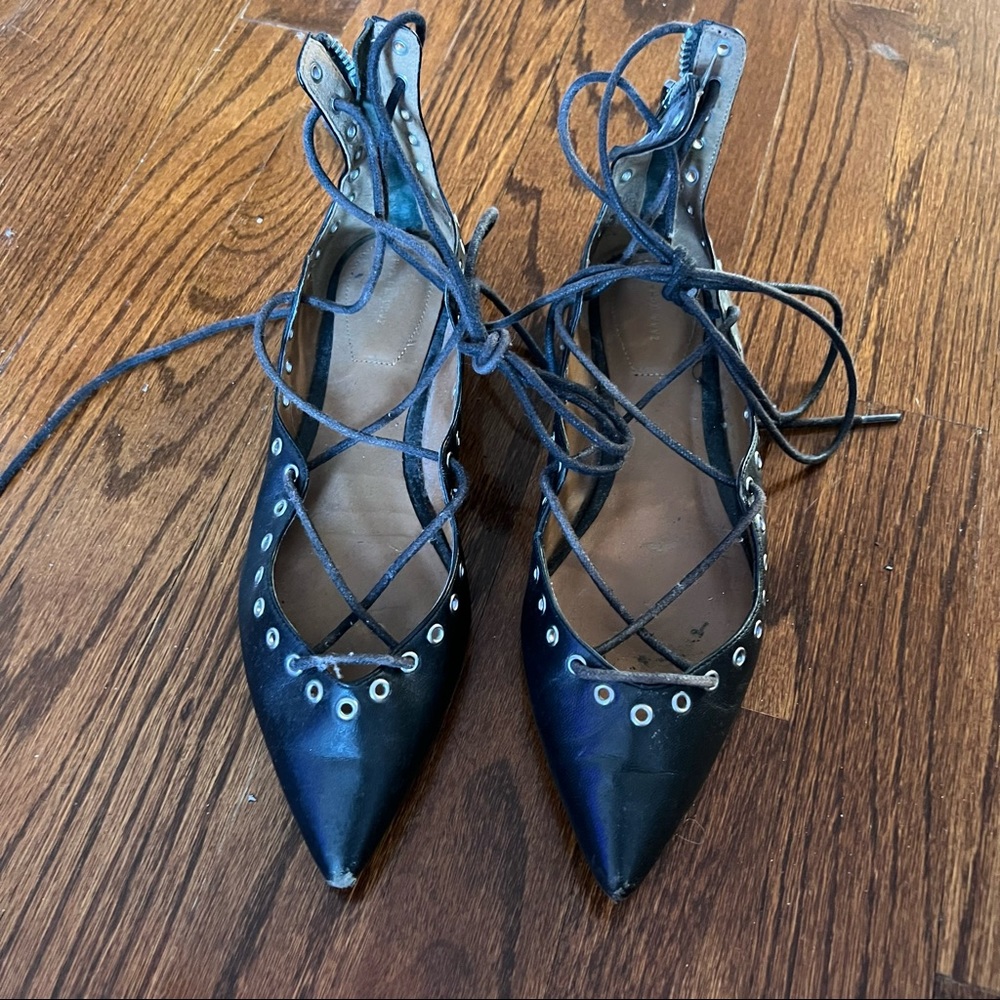 Zara lace up flats size 38